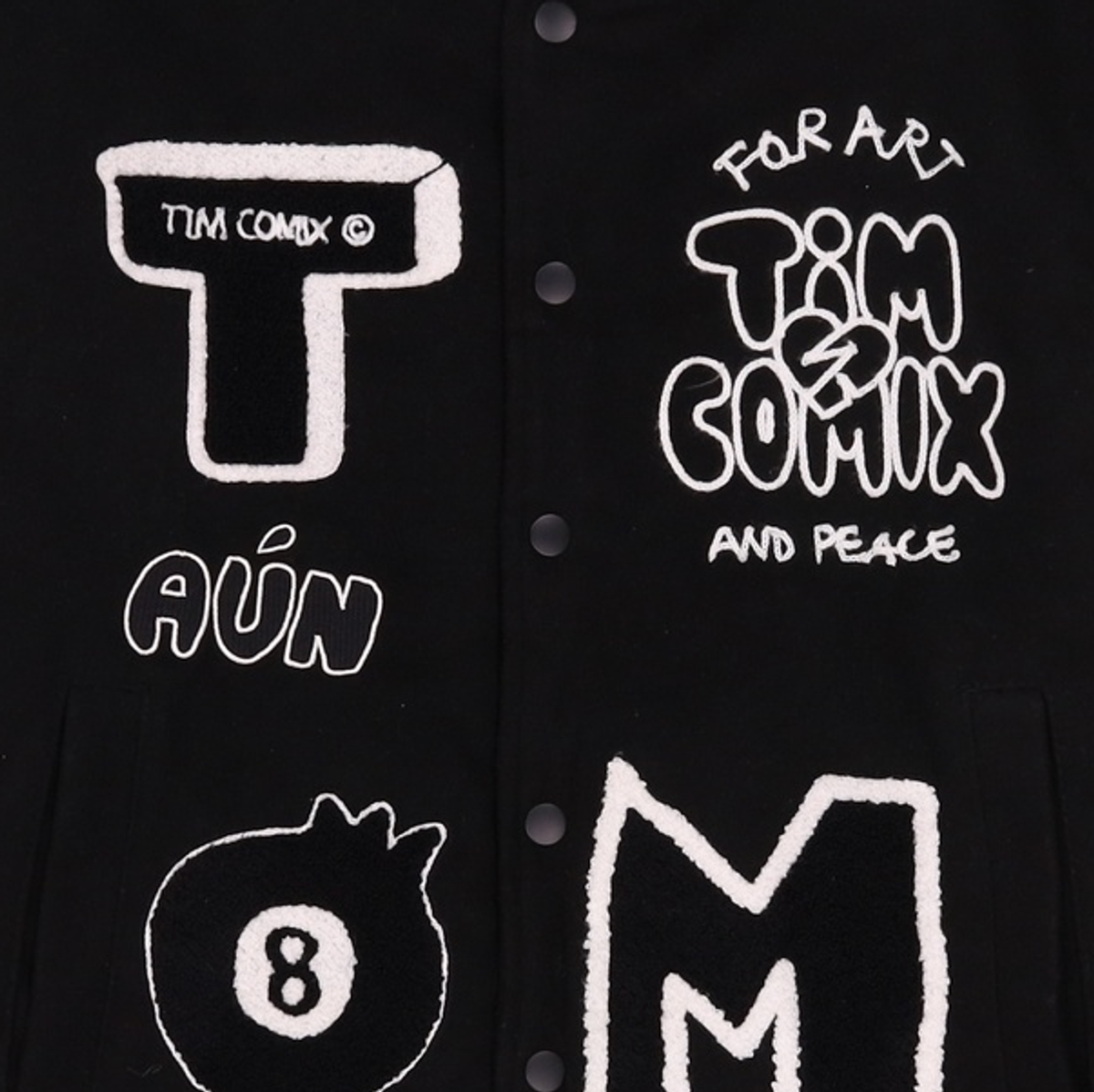 팀코믹스(TIMCOMIX) 8 BALL VARSITY JACKET BLACK M