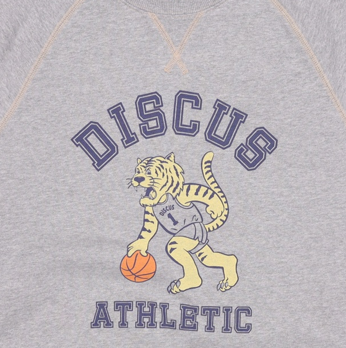 디스커스 애슬레틱(DISCUS ATHLETIC) 미사용 오버 핏 타이거 스웨트 셔츠 미드 그레이 L