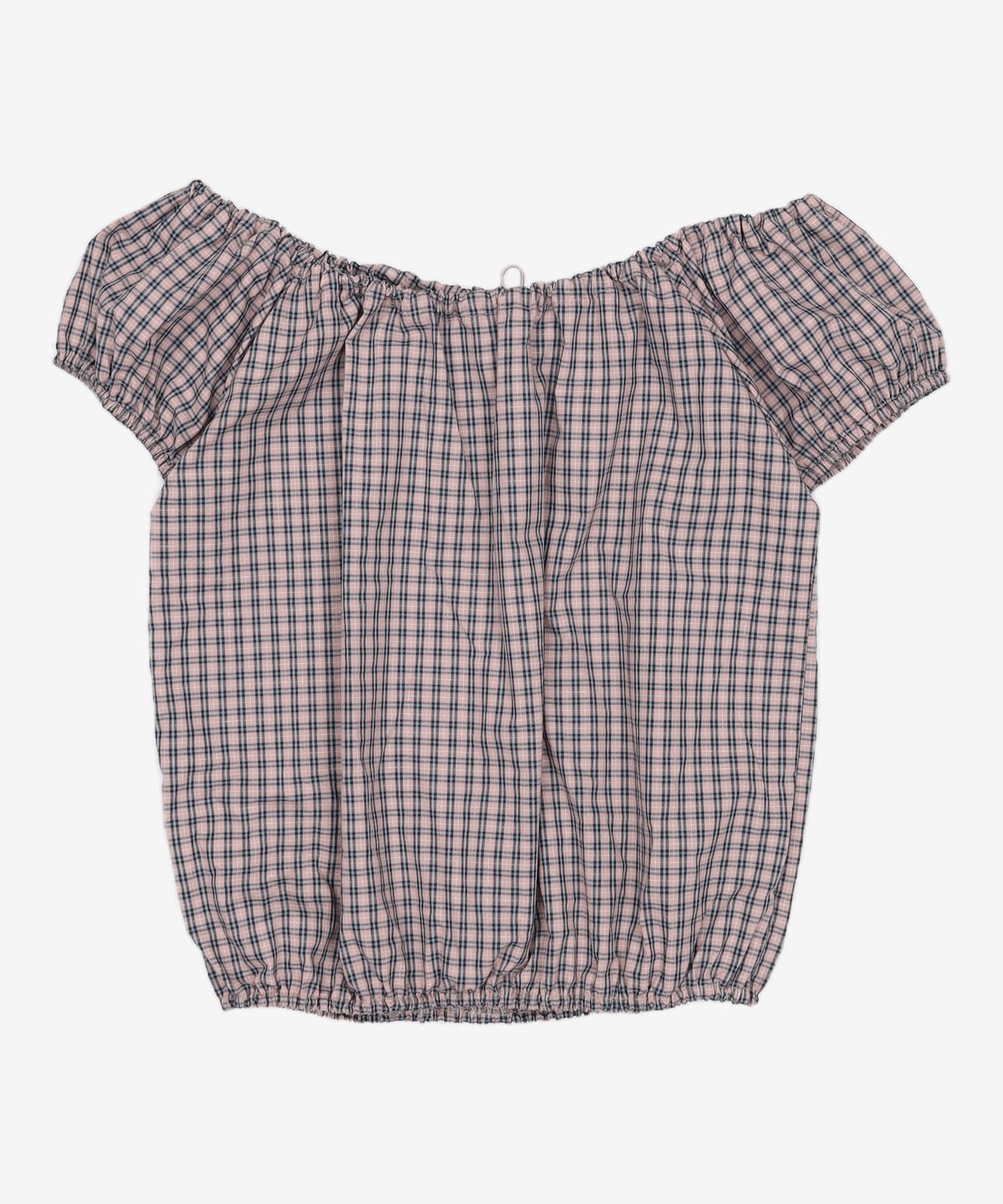 꼬모니노즈(COMONINOZ) W CHECK BLOUSE SET [GRAY] FREE