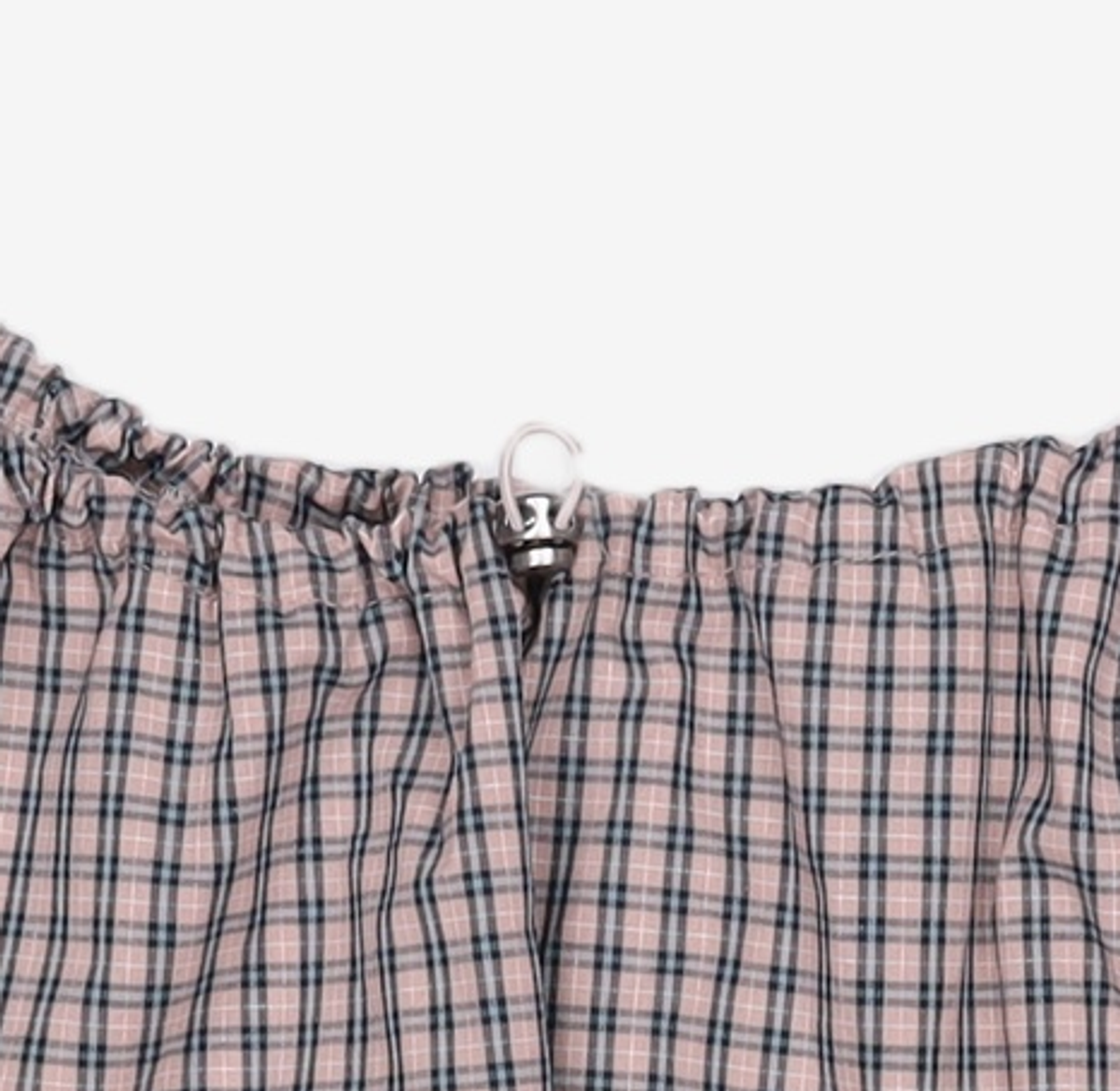 꼬모니노즈(COMONINOZ) W CHECK BLOUSE SET [GRAY] FREE