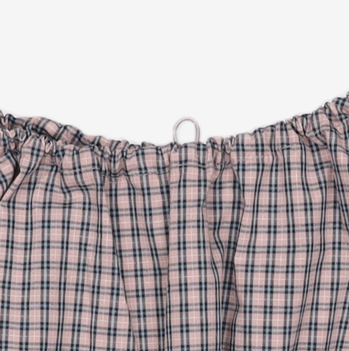 꼬모니노즈(COMONINOZ) W CHECK BLOUSE SET [GRAY] FREE