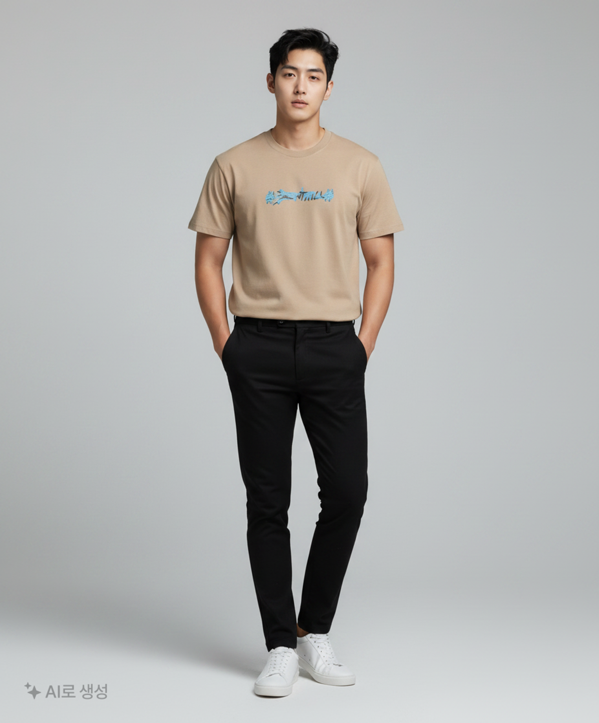 빈트릴(BEENTRILL) 뉴 페인팅 해시태그 오버핏 반팔 티셔츠(블랙) 105