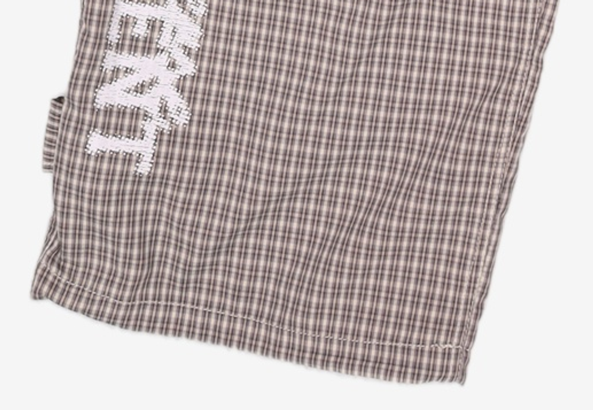 유니버스 가먼트(UNIVERSE GARMENT) 체크 파라슈트 팬츠_BROWN L