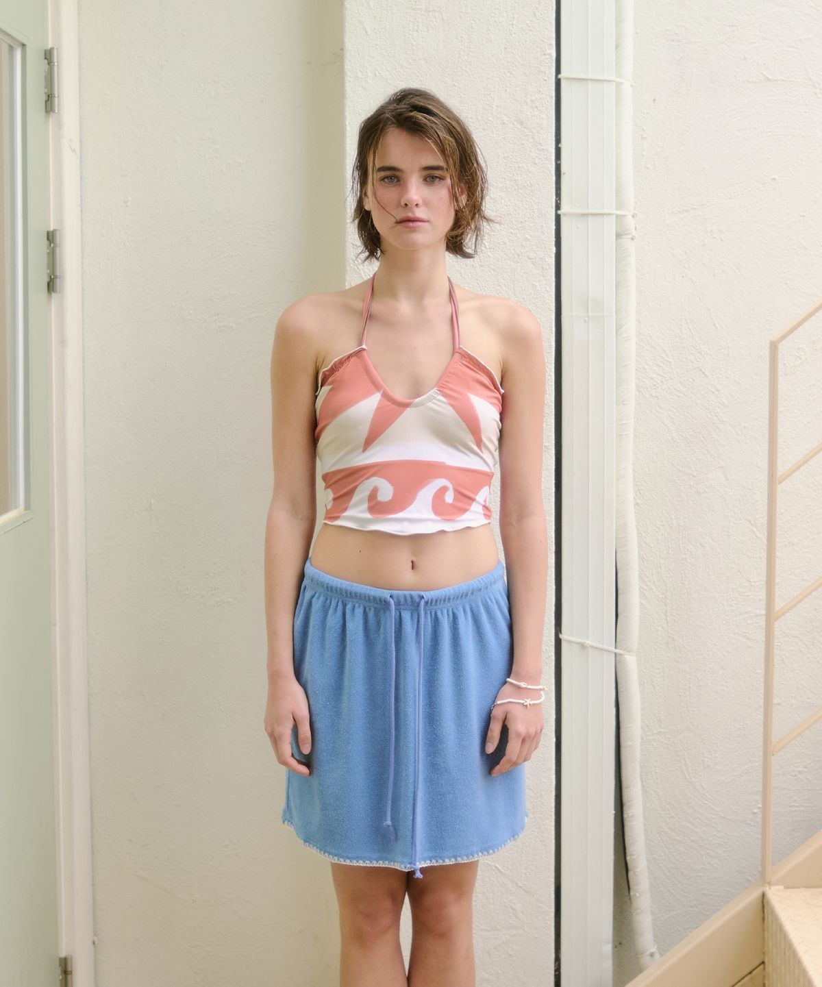 큐피도(KUPIDO) Shore Terry skirt _ Vintage Blue