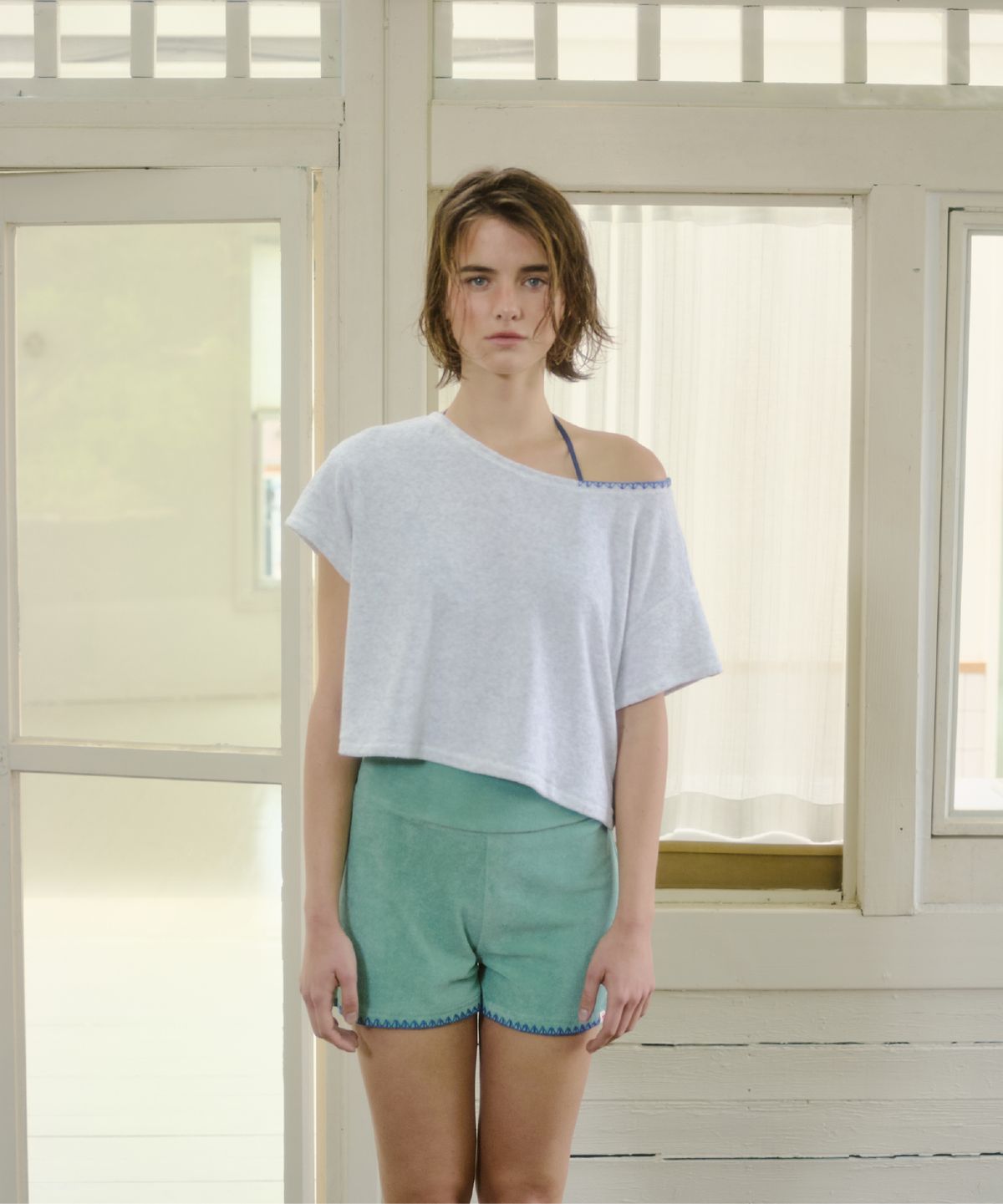 큐피도(KUPIDO) Shore Terry Tee _ White Melange