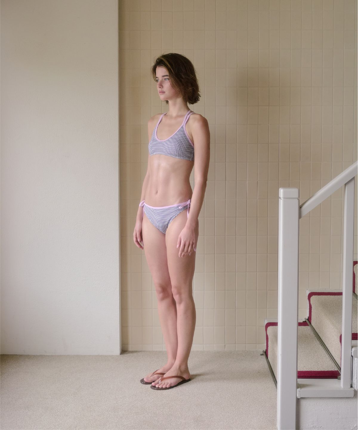 큐피도(KUPIDO) Blaire Strappy Bikini Set _ Lavender Tile