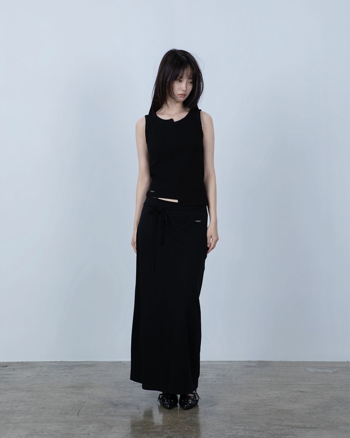 요키토키(YOKI TOKI) VTG CUT-OFF WAFFLE TANK TOP [Black]