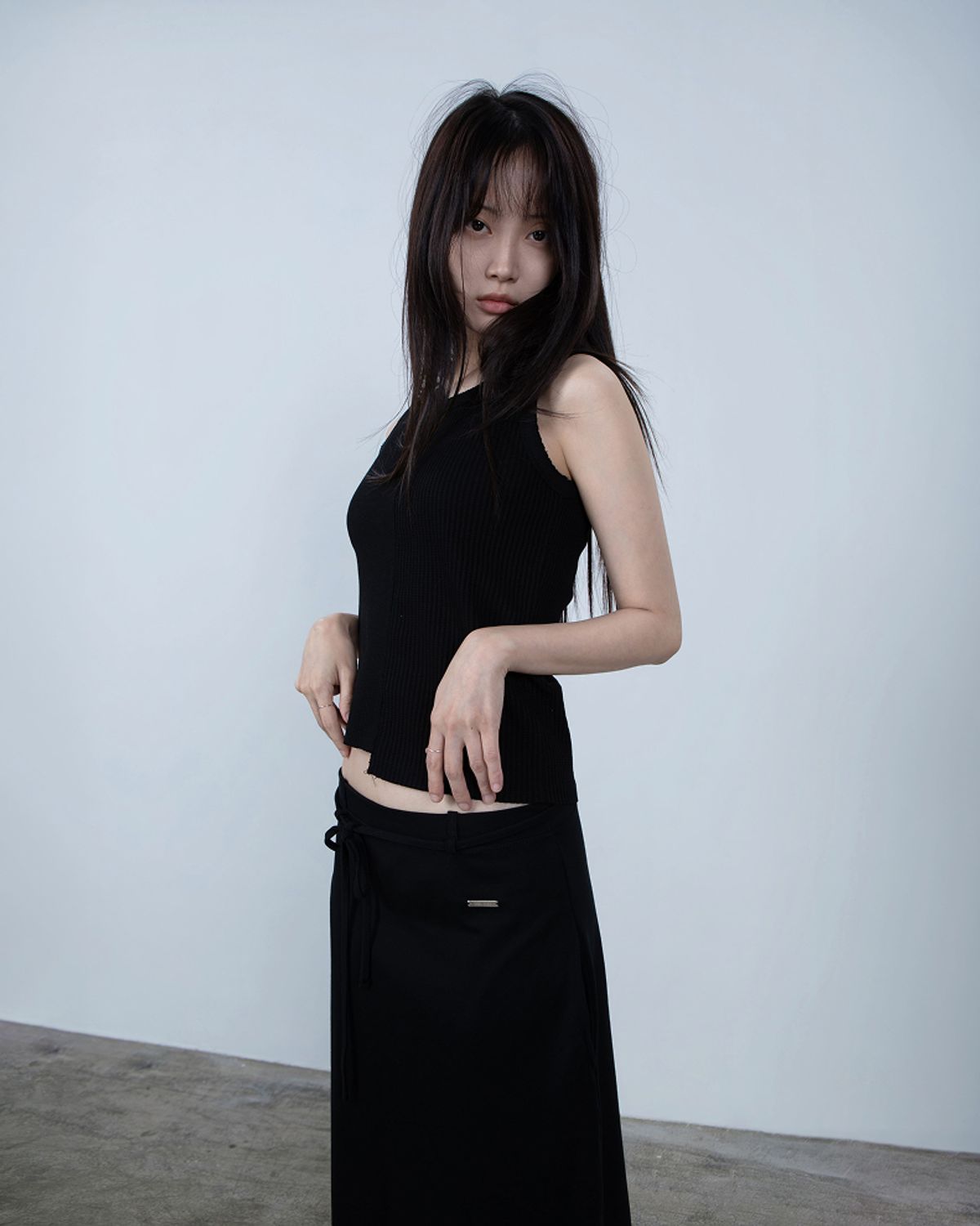 요키토키(YOKI TOKI) VTG CUT-OFF WAFFLE TANK TOP [Black]