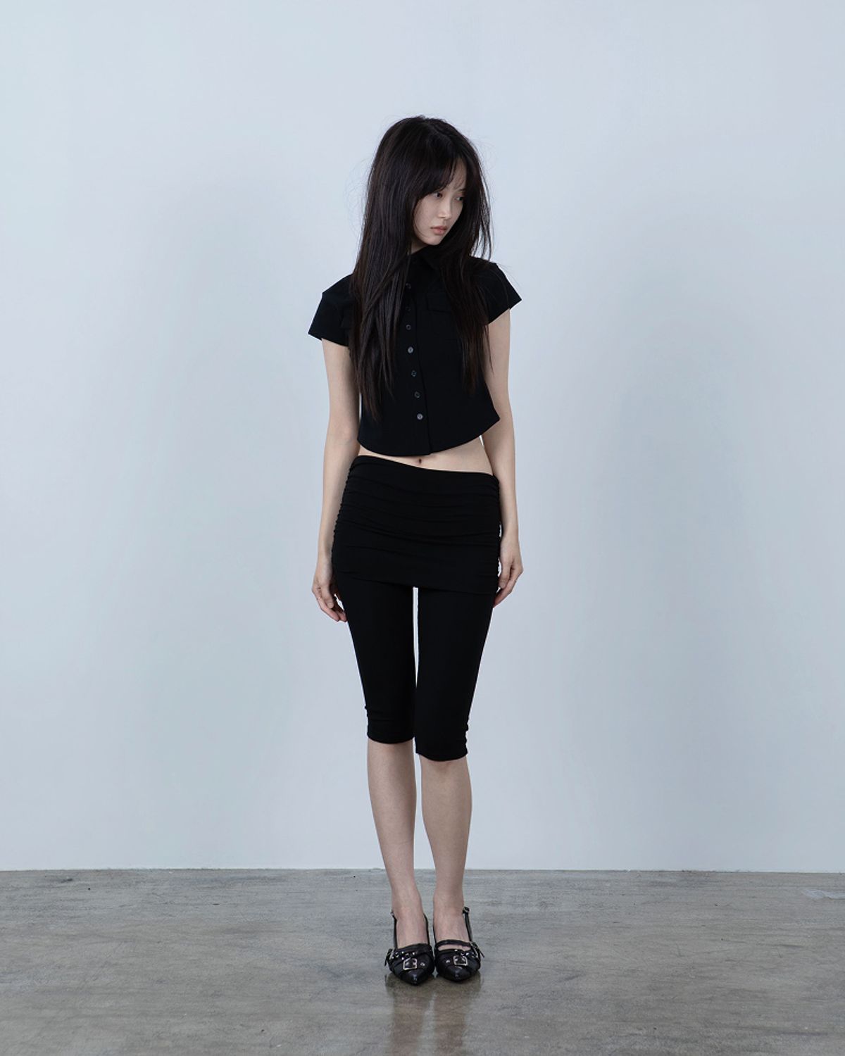 요키토키(YOKI TOKI) JERSEY UTILITY POCKET SHIRTS [Black]
