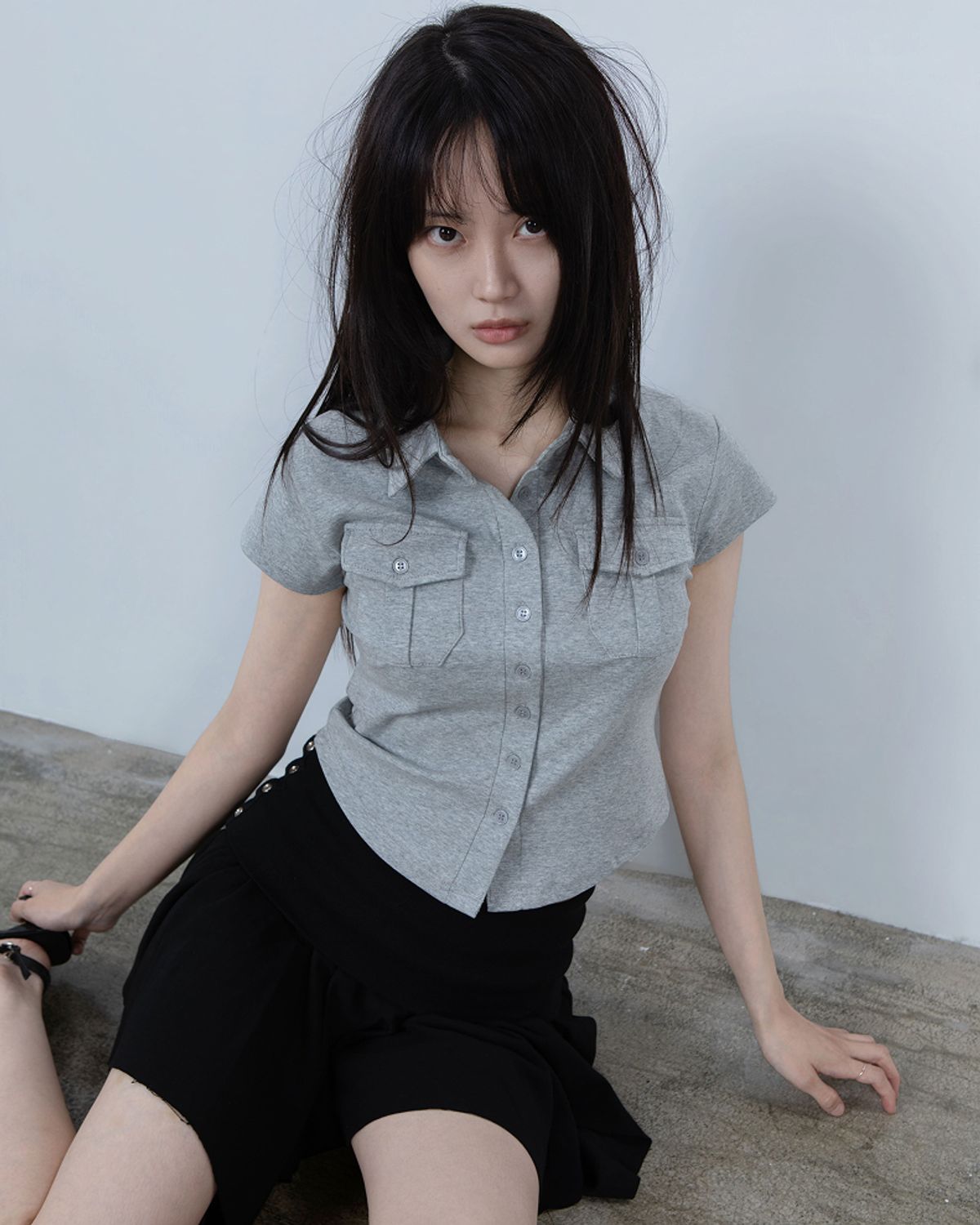 요키토키(YOKI TOKI) JERSEY UTILITY POCKET SHIRTS [Grey]