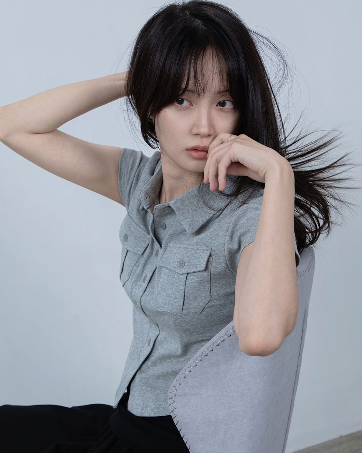 요키토키(YOKI TOKI) JERSEY UTILITY POCKET SHIRTS [Grey]