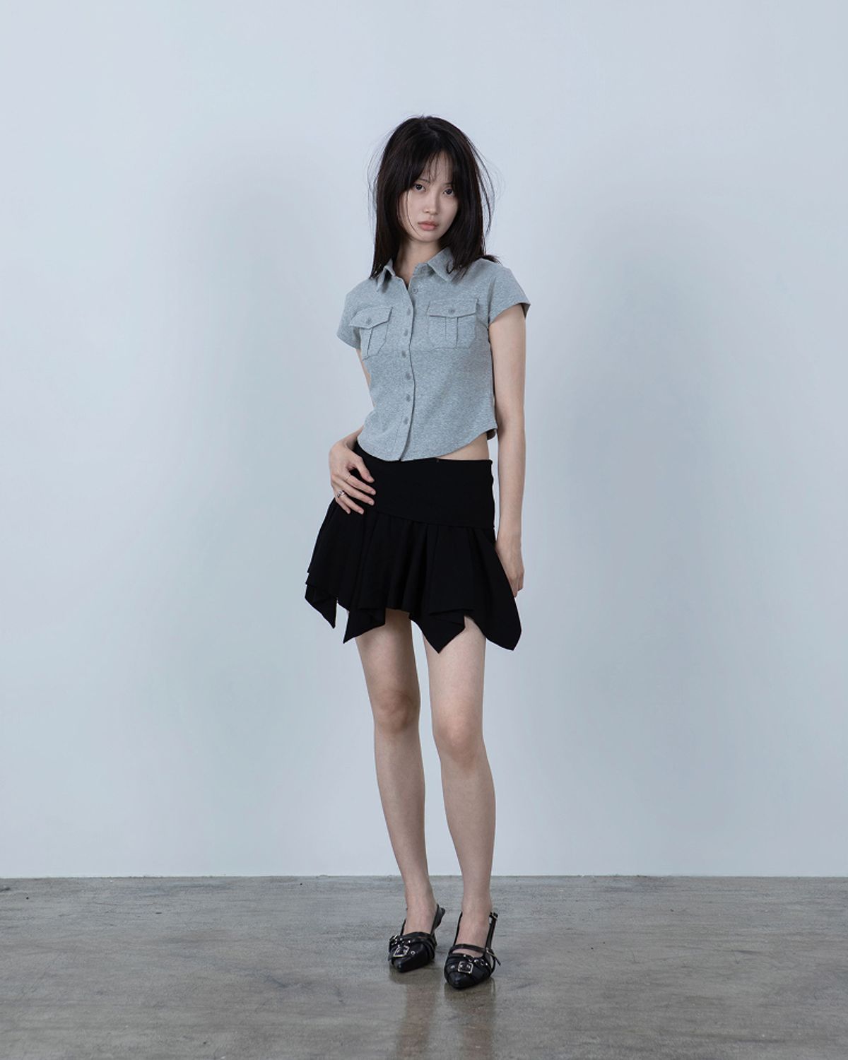 요키토키(YOKI TOKI) JERSEY UTILITY POCKET SHIRTS [Grey]