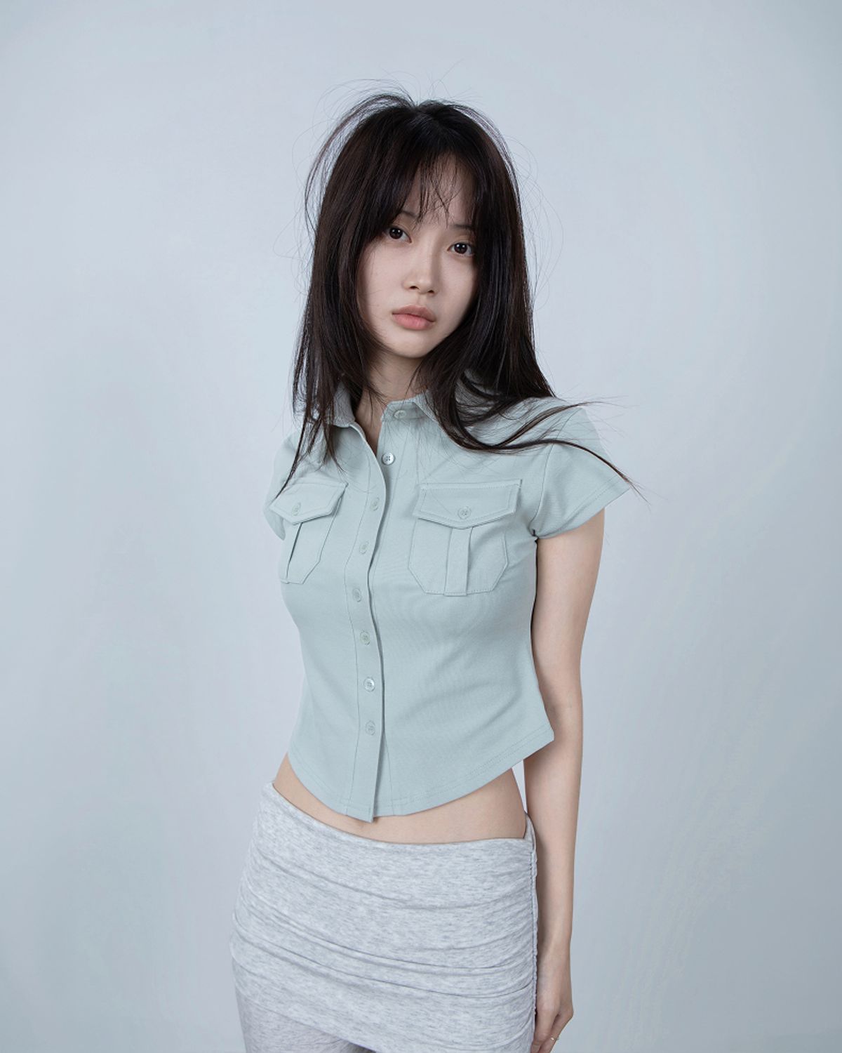 요키토키(YOKI TOKI) JERSEY UTILITY POCKET SHIRTS [Mint]