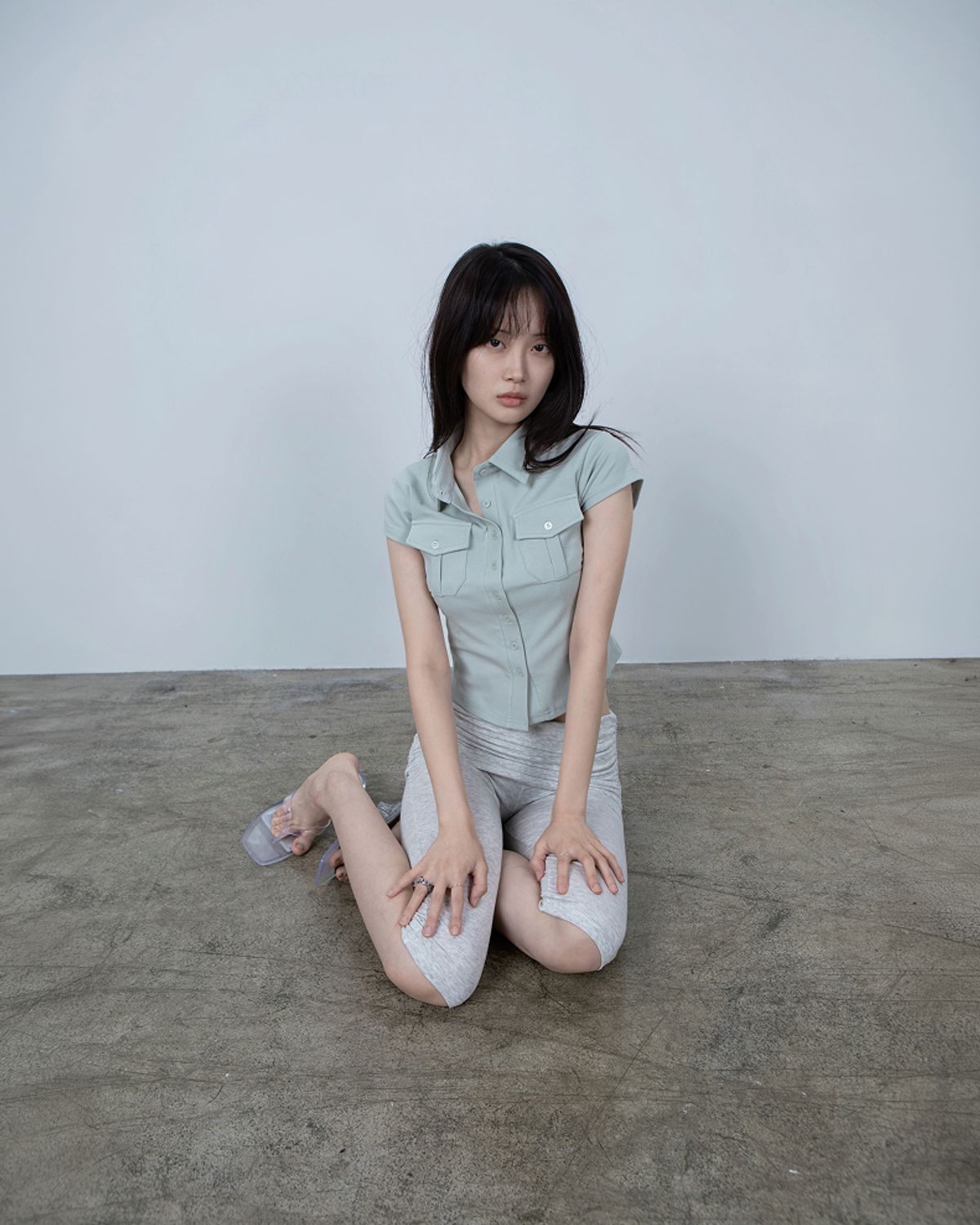 요키토키(YOKI TOKI) JERSEY UTILITY POCKET SHIRTS [Mint]