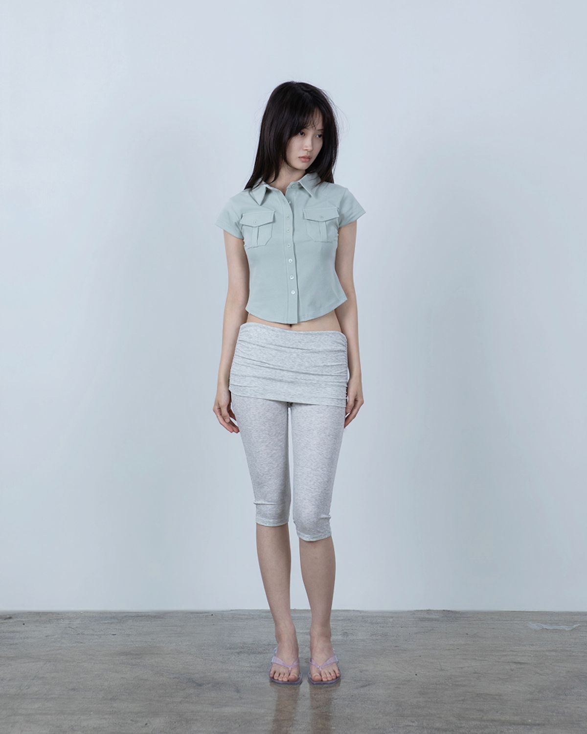 요키토키(YOKI TOKI) JERSEY UTILITY POCKET SHIRTS [Mint]