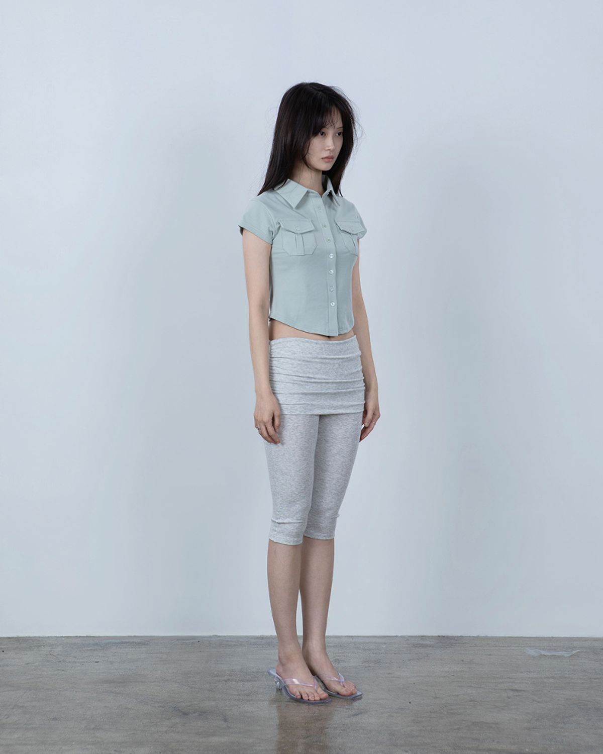 요키토키(YOKI TOKI) JERSEY UTILITY POCKET SHIRTS [Mint]