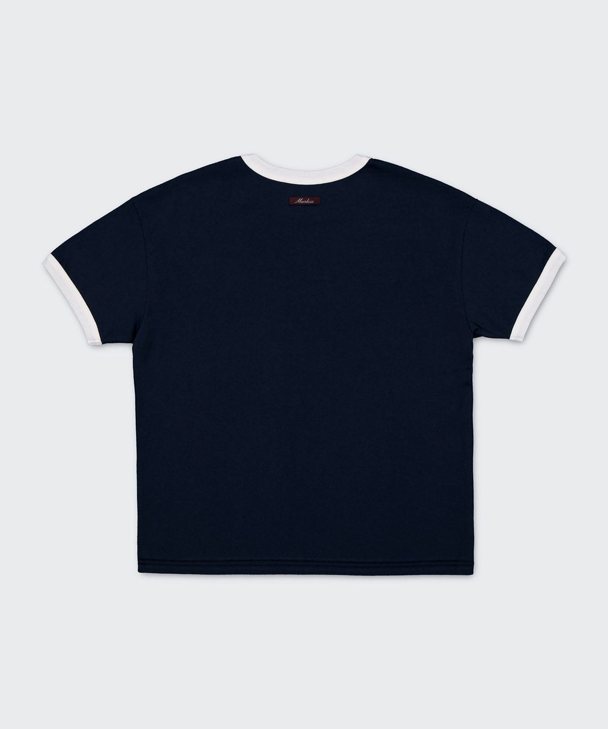 머레스(MURLESS) CONTRAST RINGER CROP T-SHIRT_NAVY/IVORY
