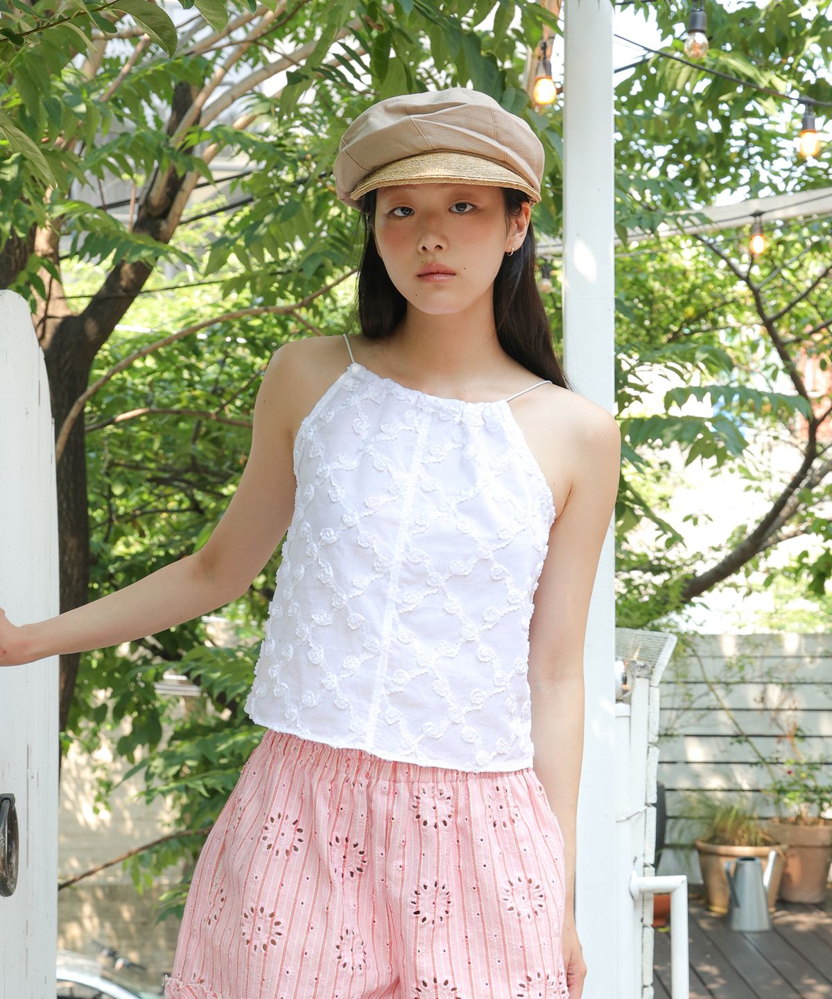 소르디(SORDI) Blooming Halter Top_white