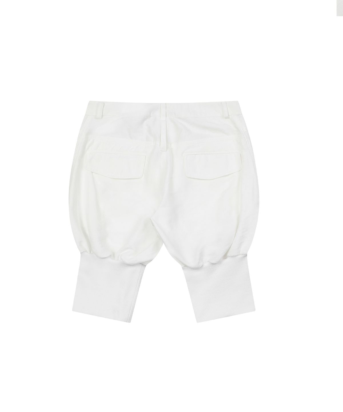 구미코(9UMIKO) SAND WASHED CAPRI SHORT PANTS WHITE