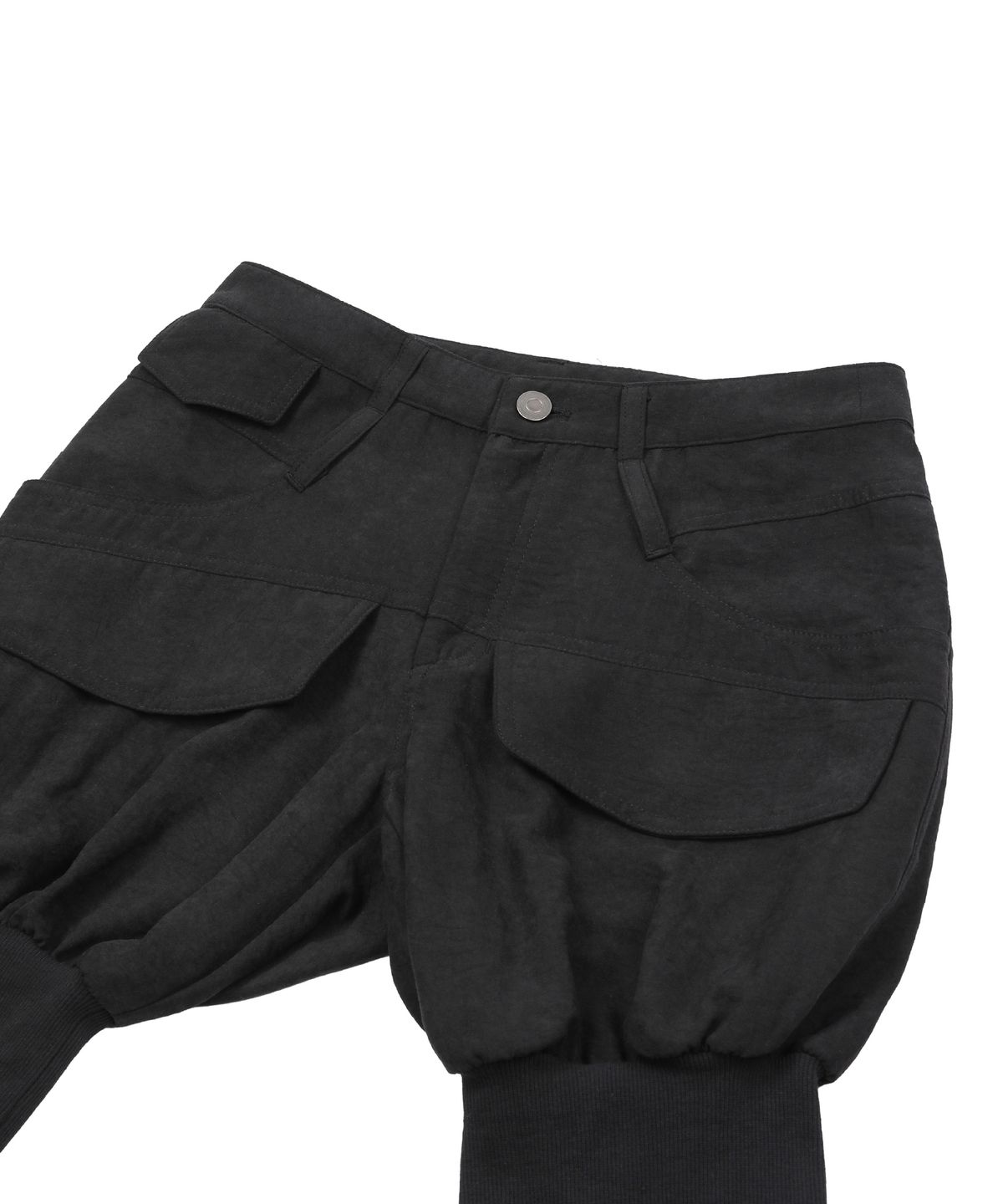 구미코(9UMIKO) SAND WASHED CAPRI SHORT PANTS BLACK
