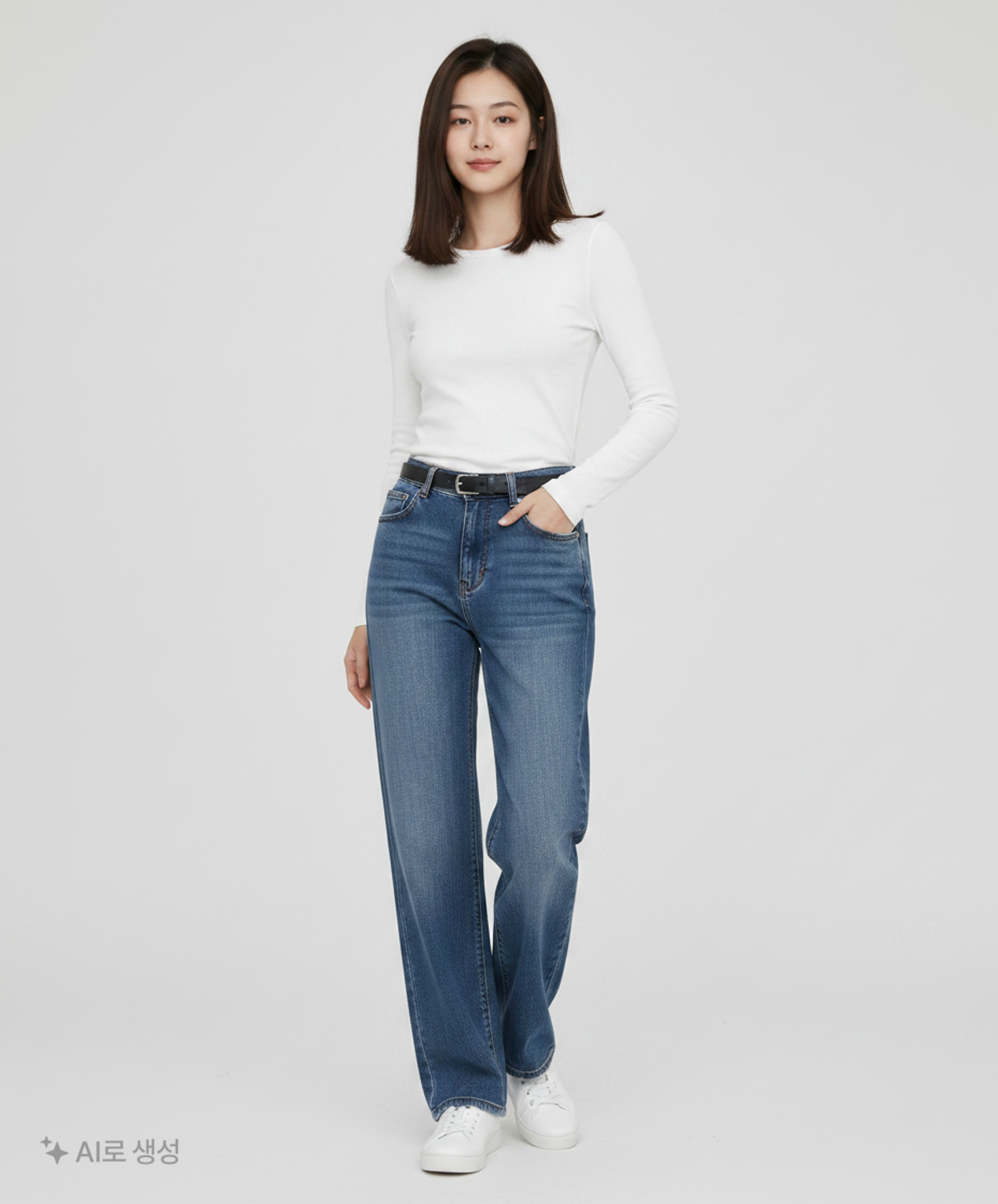 무신사 스탠다드(MUSINSA STANDARD) [쿨탠다드] 와이드 데님 팬츠 [미디엄 인디고] 27
