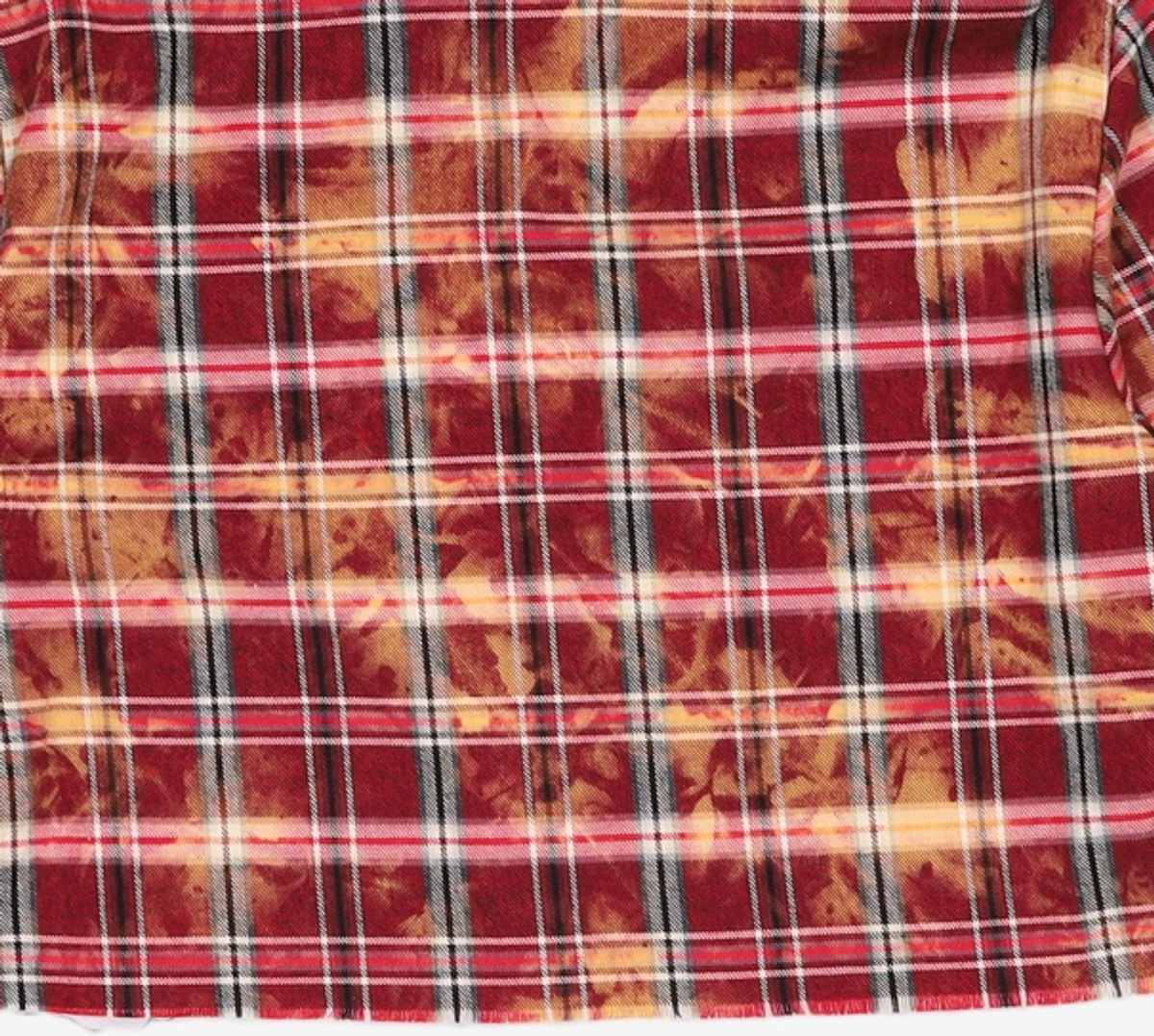 큐리티(CURETTY) C TIE DYE CHECKED CROP SHIRT_BURGUNDY S