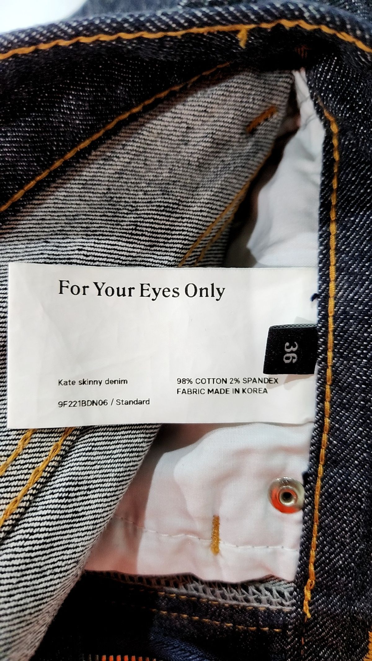 포 유어 아이즈 온리(FOR YOUR EYES ONLY) 청/데님 팬츠 36