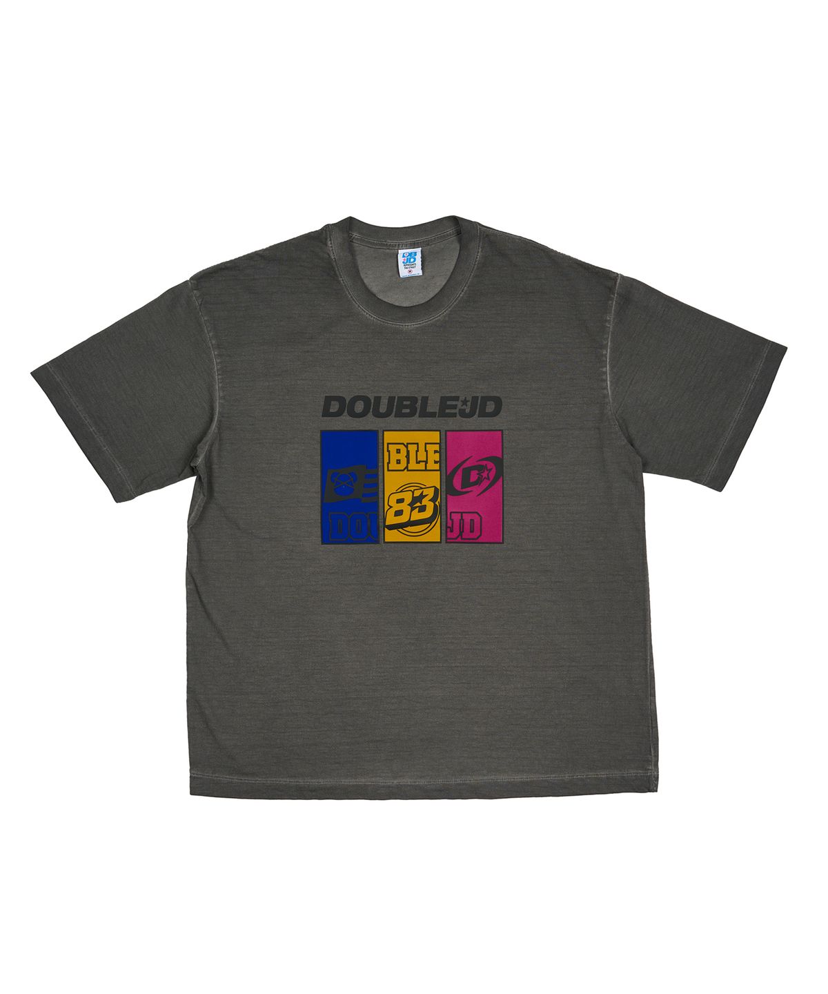 더블제이디(DOUBLE JD) 사각 실리콘 워싱 반팔