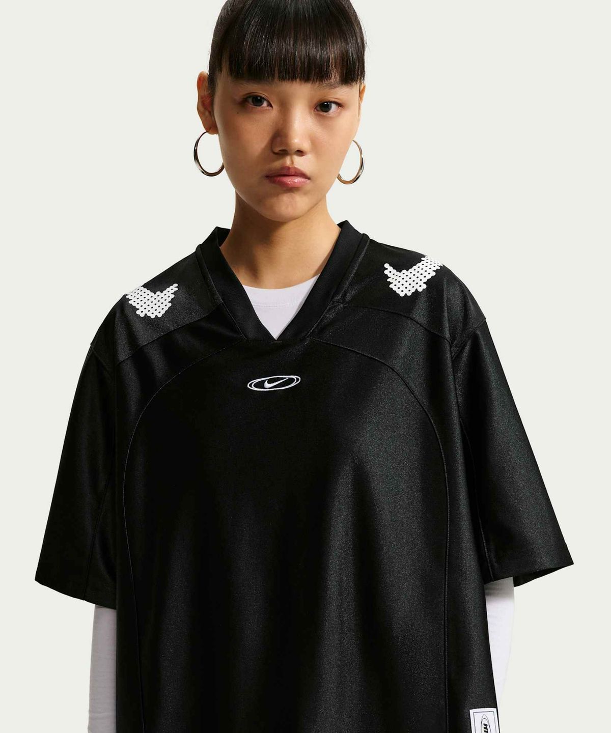 나이키(NIKE) 스포츠웨어 오버사이즈 저지 W - 블랙:화이트 / IQ6138-010