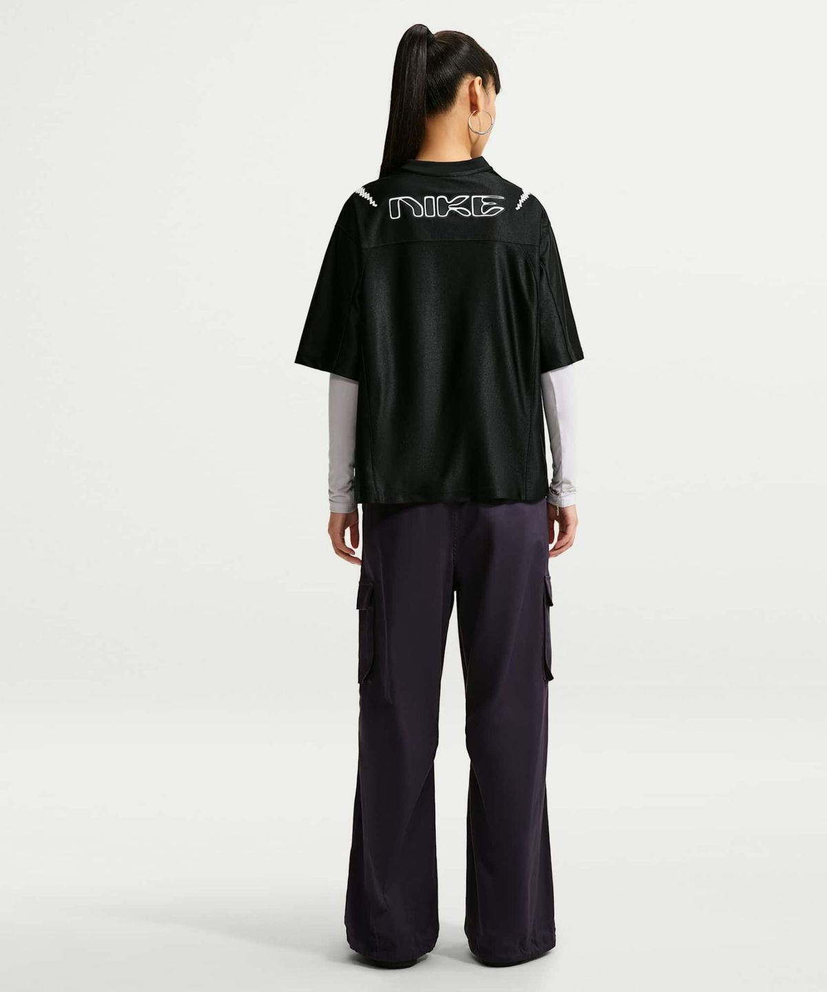 나이키(NIKE) 스포츠웨어 오버사이즈 저지 W - 블랙:화이트 / IQ6138-010