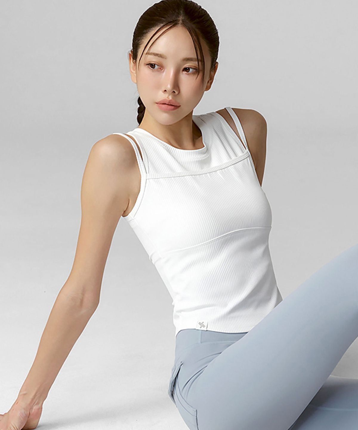 젝시믹스(XEXYMIX) 소프트 리브드 레이어드 탱크탑 XFK1BL1501