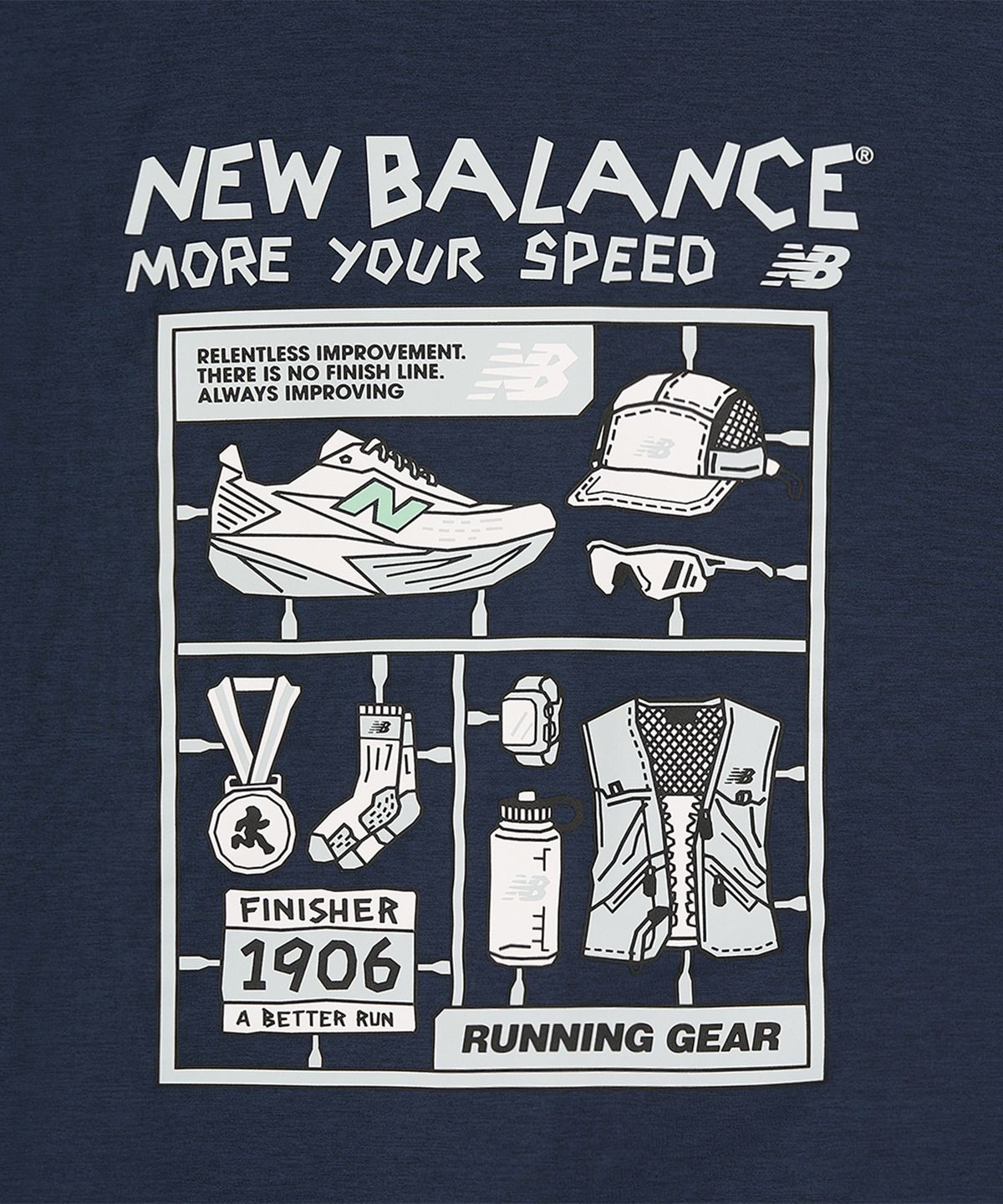 뉴발란스(NEW BALANCE) NBNEG35613 / UNI FROZEN 픽토그램 반팔티 (NAVY)