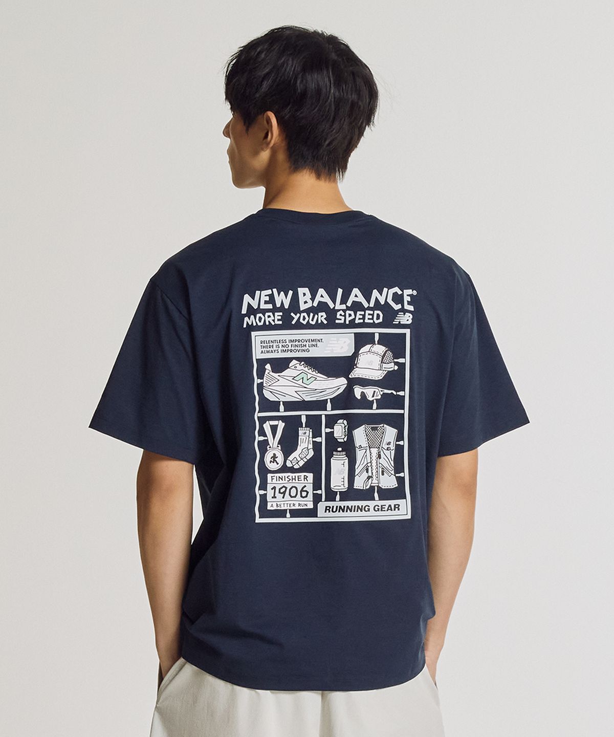 뉴발란스(NEW BALANCE) NBNEG35613 / UNI FROZEN 픽토그램 반팔티 (NAVY)