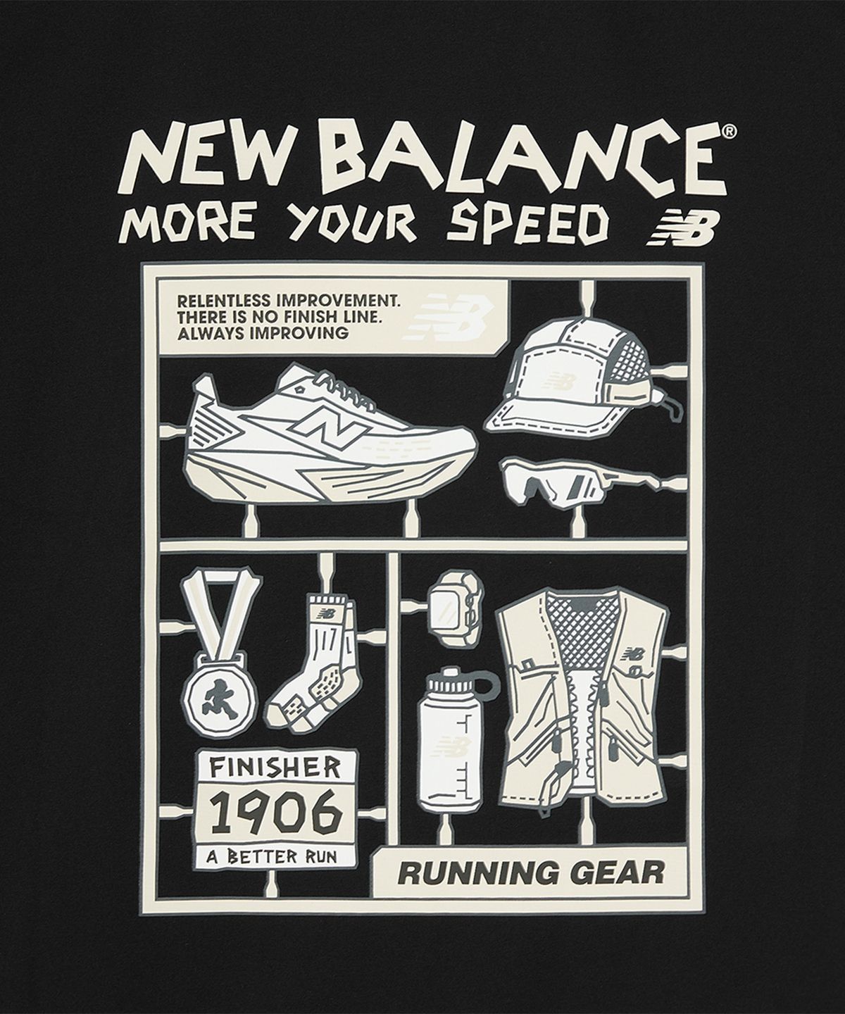 뉴발란스(NEW BALANCE) NBNEG35613 / UNI FROZEN 픽토그램 반팔티 (B/GRAPHIC)