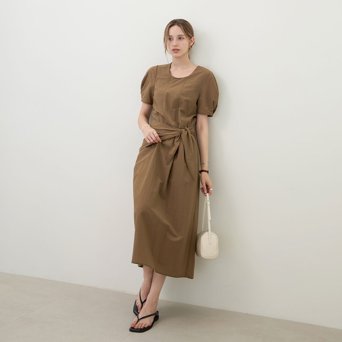 켈리도나휴(KELLY DONAHUE) 투웨이 스카프 원피스세트 BROWN
