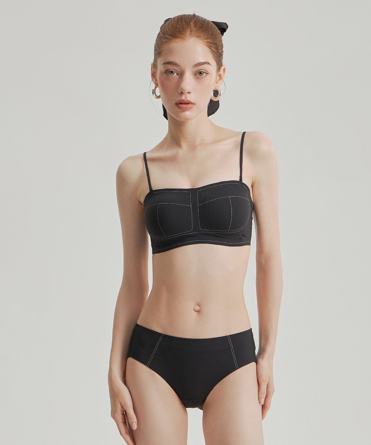 원더브라(WONDERBRA) 스티치 오프숄더 브라팬티 세트 (3colors)