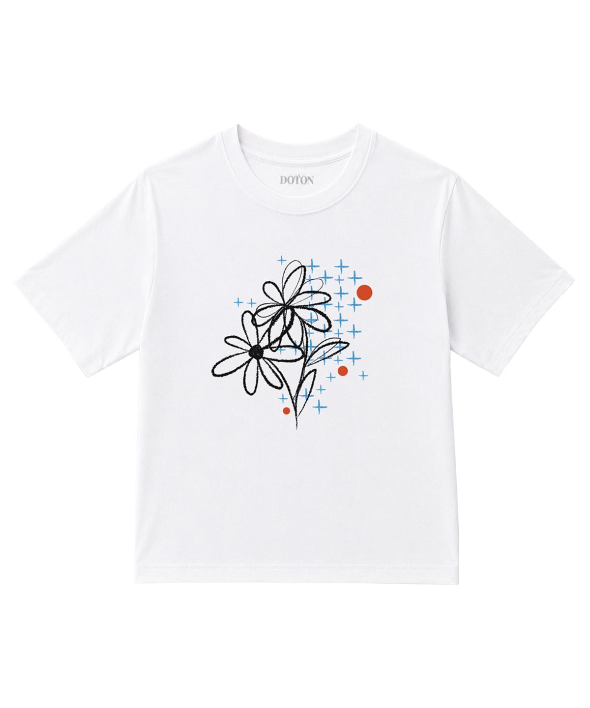 도톤(DOTON) WILD SKETCH FLOWER T-SHIRTS (White)