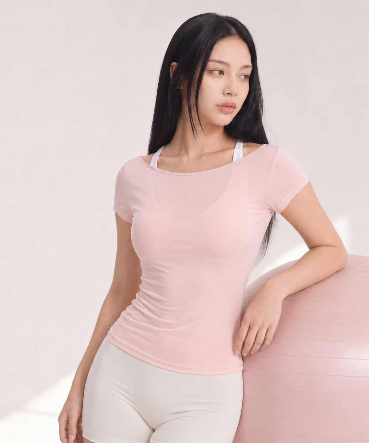 스틸스(STEELS) 아이스터치 리오셀 크레오라 슬림 보트넥 반캡 티셔츠