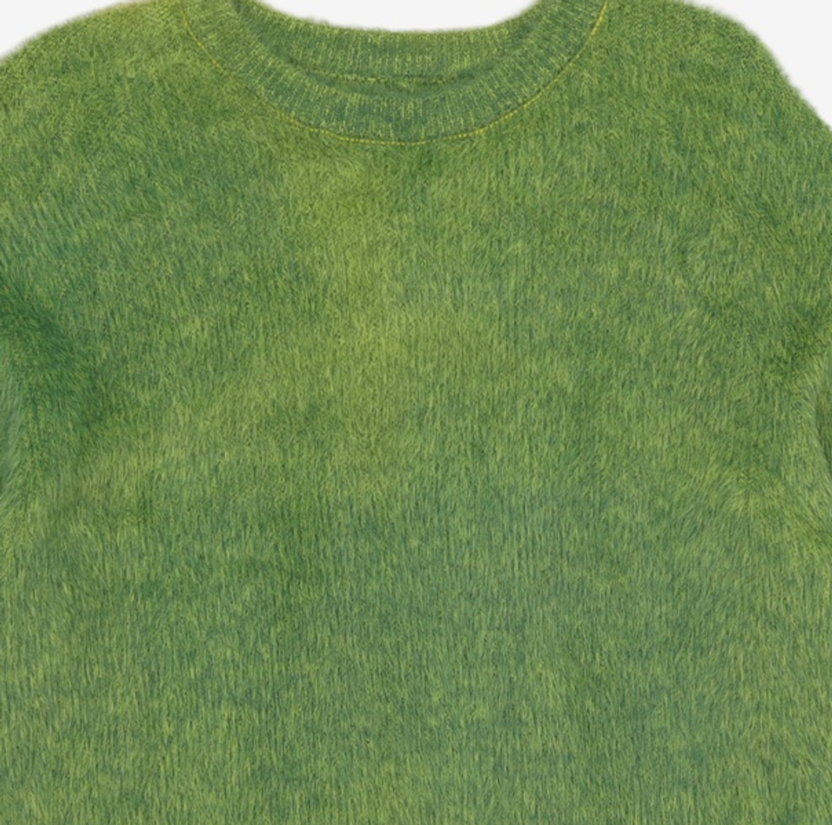 노매뉴얼(NOMANUAL) CROPPED HAIRY KNIT - GRASS GREEN M