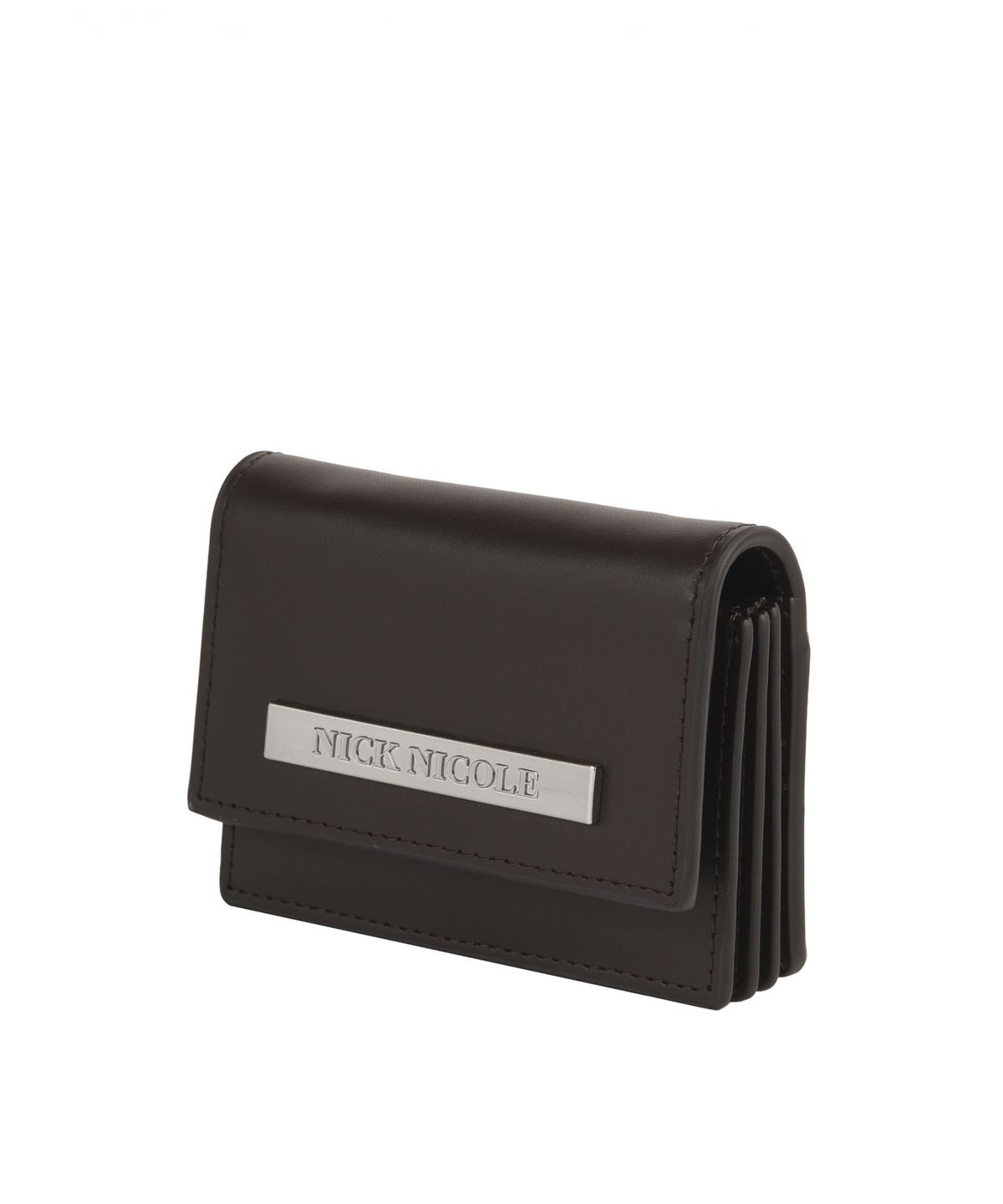 닉앤니콜(NICK&NICOLE) METAL ACCORDION WALLET_BROWN
