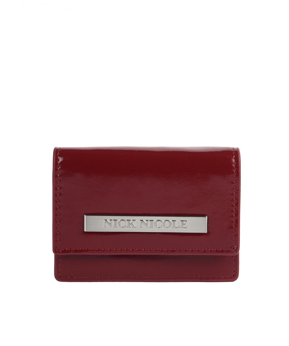 닉앤니콜(NICK&NICOLE) GLOSSY METAL ACCORDION WALLET_RED