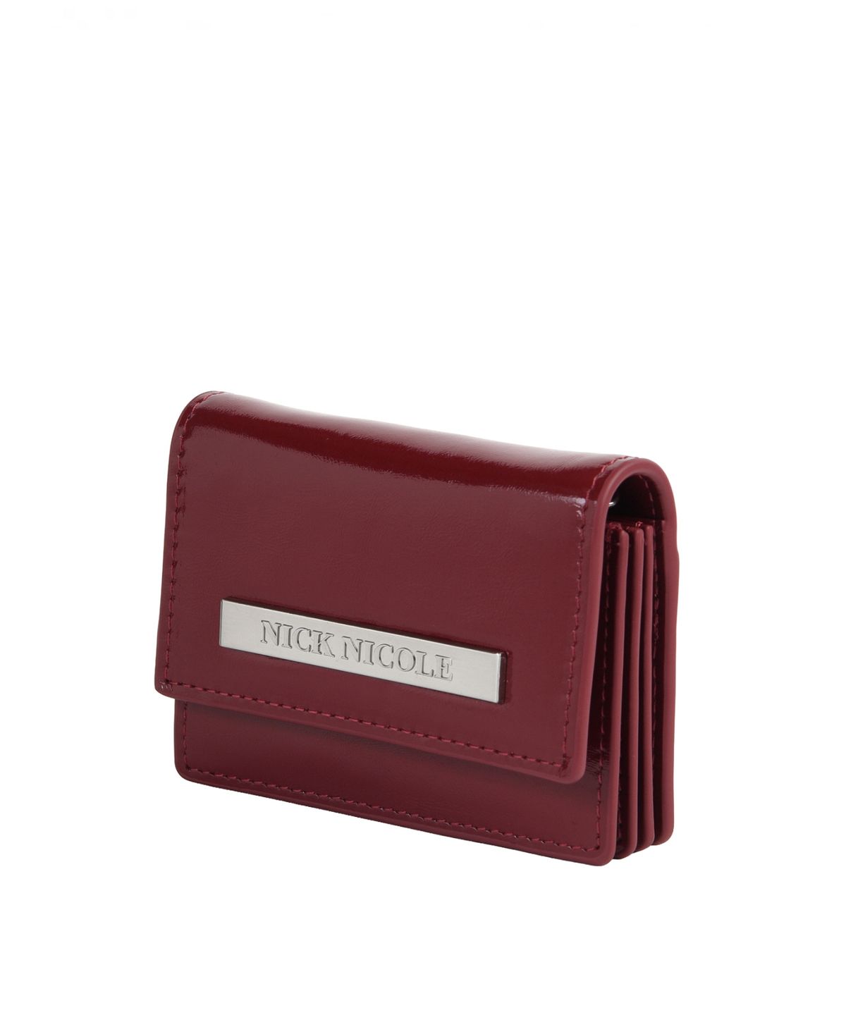 닉앤니콜(NICK&NICOLE) GLOSSY METAL ACCORDION WALLET_RED