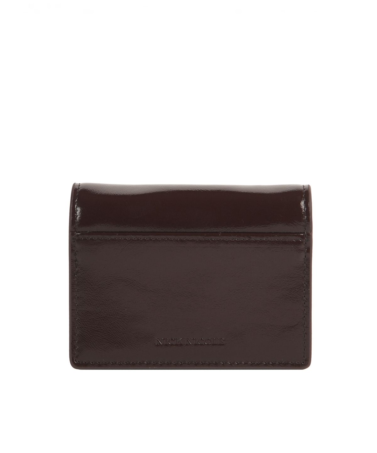 닉앤니콜(NICK&NICOLE) GLOSSY METAL ACCORDION WALLET_BROWN