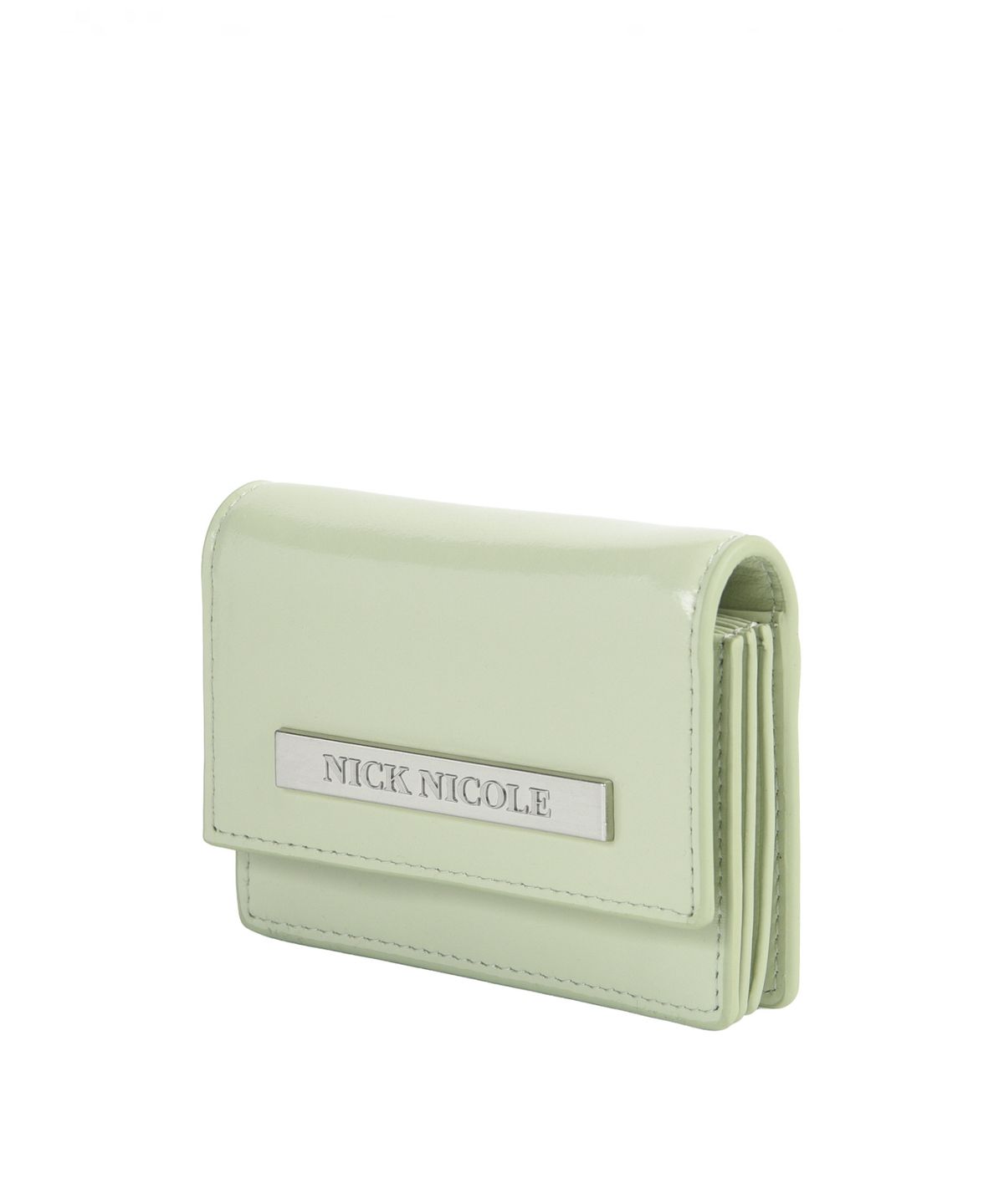닉앤니콜(NICK&NICOLE) GLOSSY METAL ACCORDION WALLET_MINT
