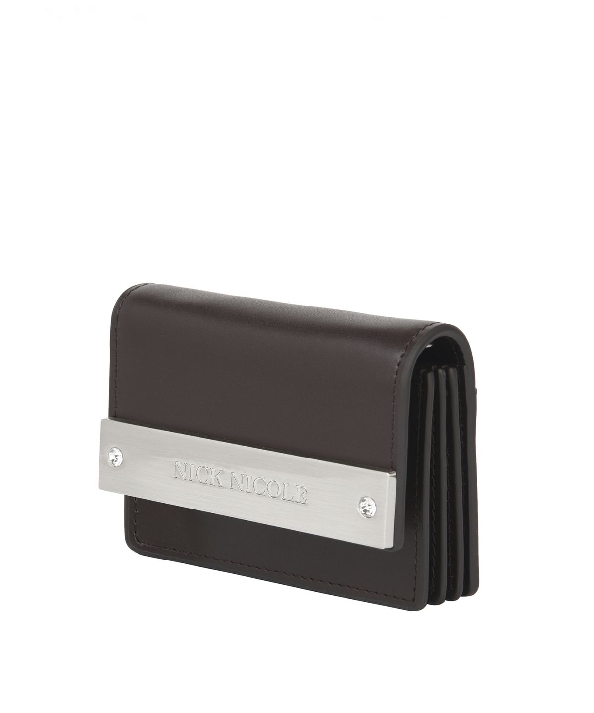 닉앤니콜(NICK&NICOLE) CRYSTAL ACCORDION WALLET_BROWN