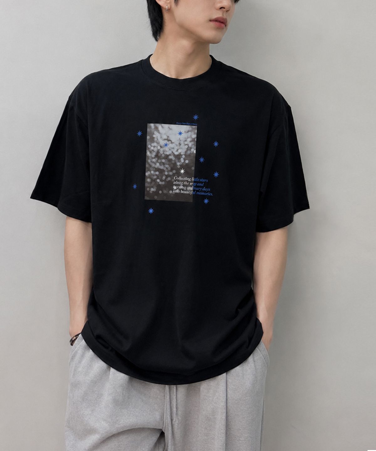 도톤(DOTON) STARLIGHT MEMORY T-SHIRTS (Black)