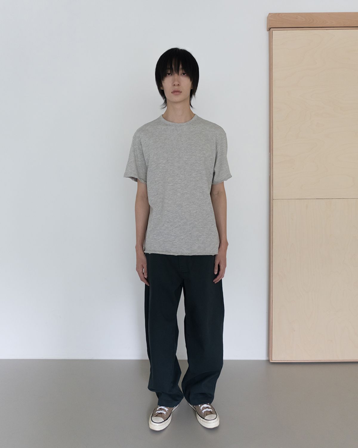 사일런트실러블(SILENTSYLLABLE) Heather half T-shirts / Melange gray
