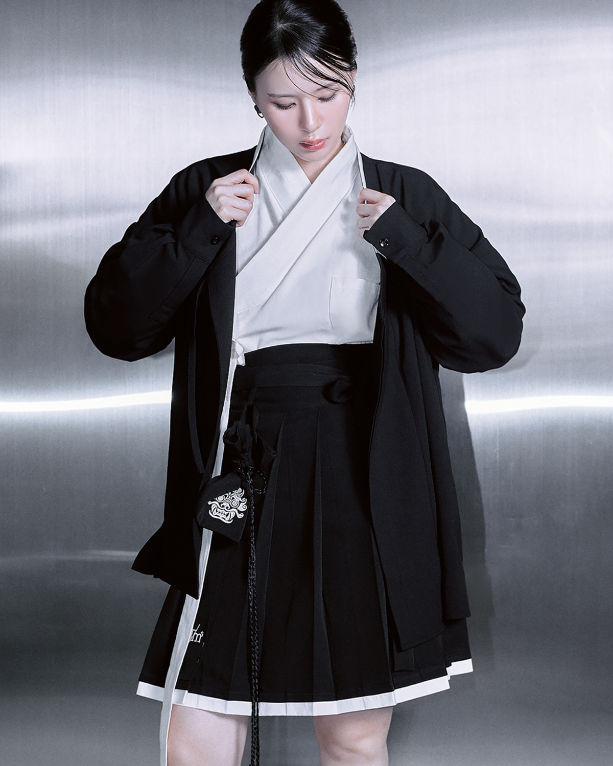 티엠쓰리(TM3) 무지 단추 저고리 한복 셔츠 가디건 블랙