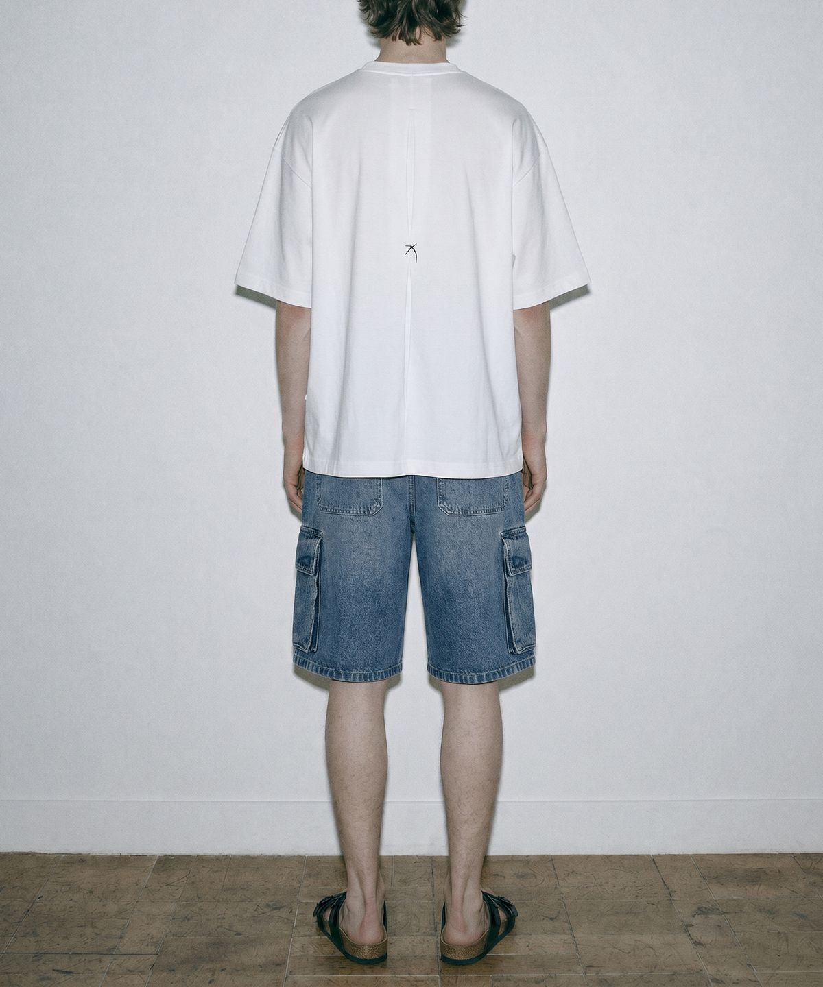 젠사이(ZENSAI) 카고 하프 데님 팬츠 블루