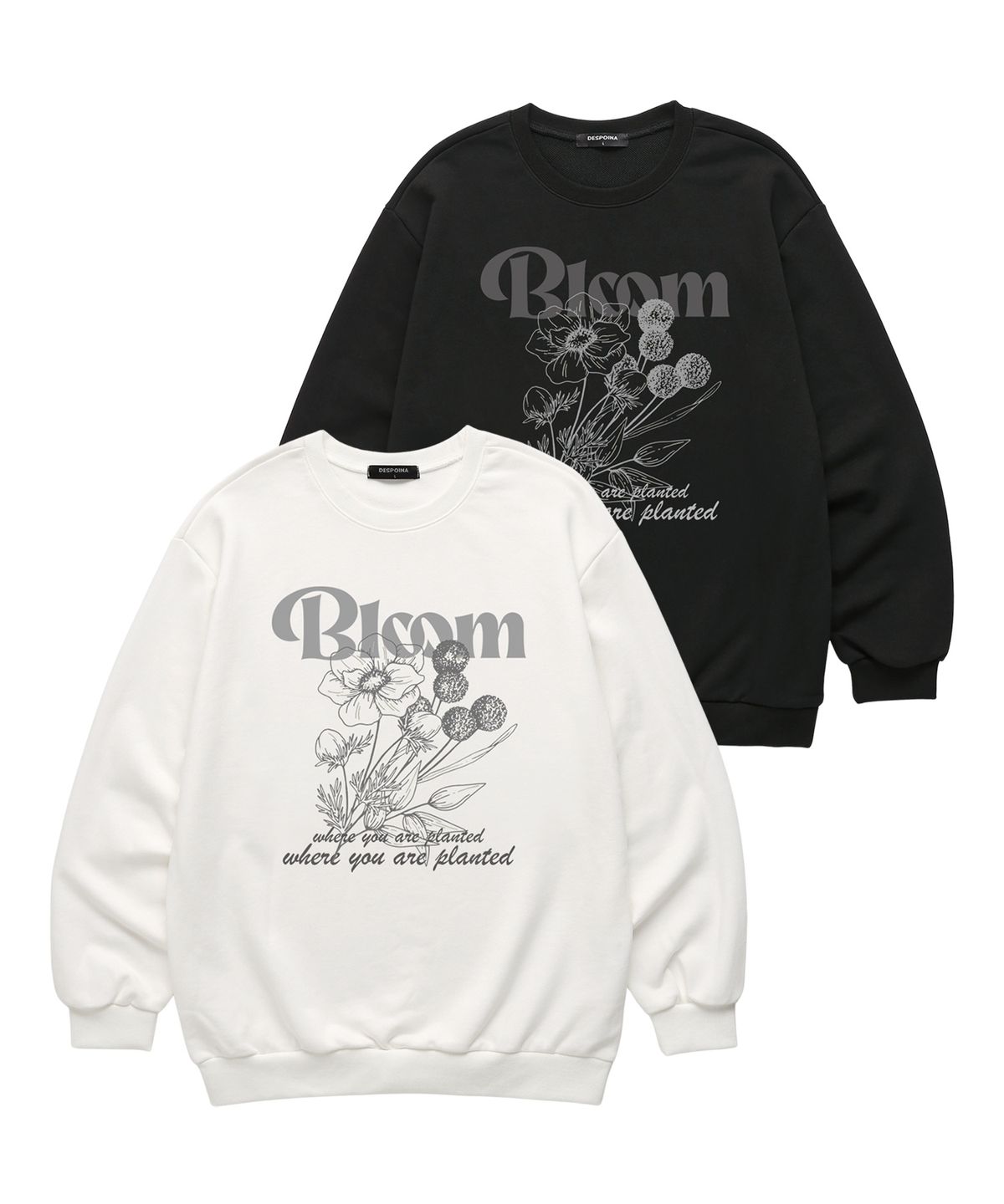 위씨(WISSY) Bloom 맨투맨 (WLS043) 블랙